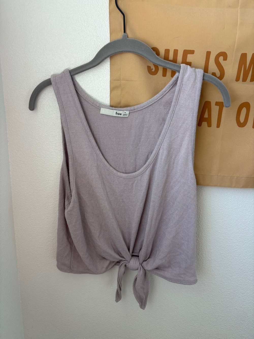 Wilfred Lavender Cropped Tie-Front Tank Top